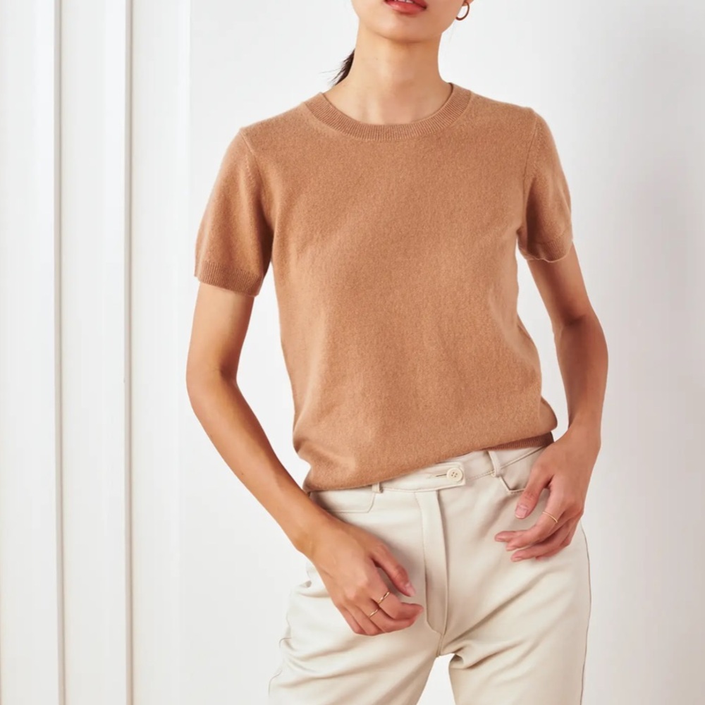 Mongolian cashmere tee quince size small